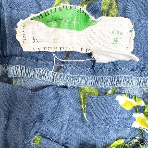 Anthropologie High Waist Bermuda Shorts Lemon Print Blue Yellow Size Small - Picture 6 of 8